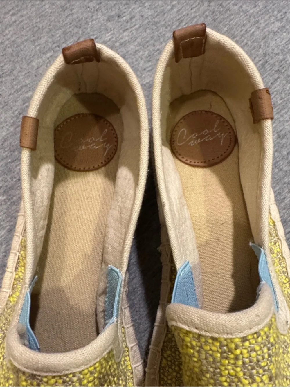 Coolway Yellow/Gray Textile Slip-On Espadrilles New With Box